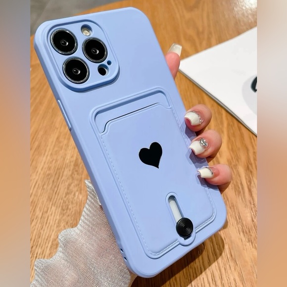 NEW iPhone 15 Pro Hard Case with Card Slot in Periwinkle - Picture 1 of 4